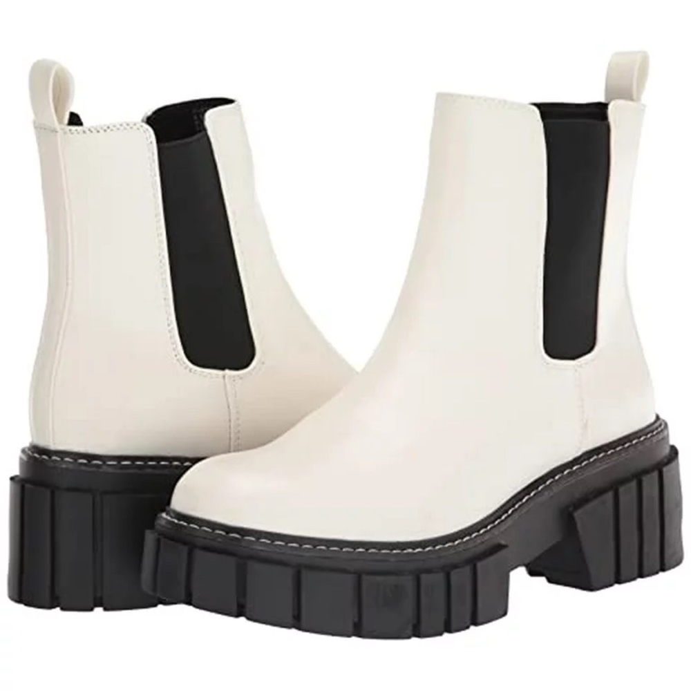 Madden Girl White Lug-Sole Boots